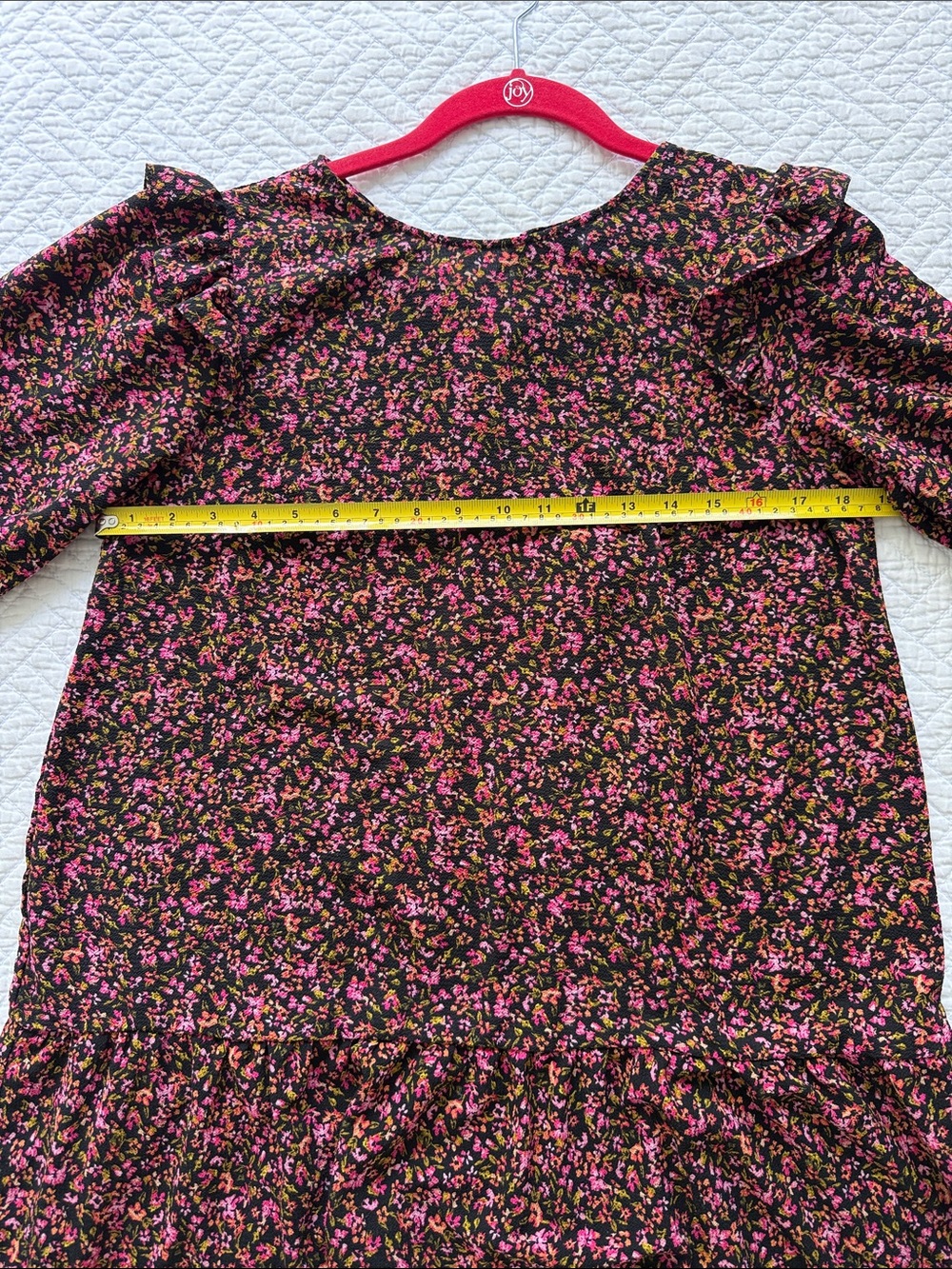 H&M Black Mini Dress with Pink Floral Ditsy Print - Picture 4 of 11